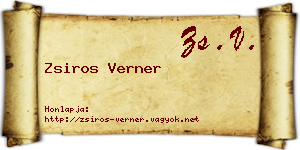 Zsiros Verner névjegykártya